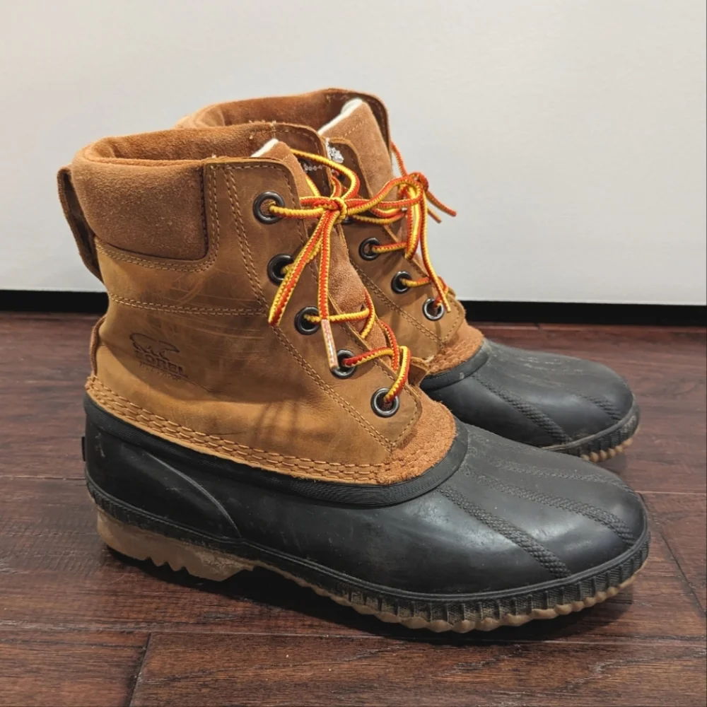 SOREL Cheyanne II Waterproof Leather lace-up duck boots snow winter boots